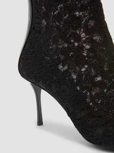 Dolce & Gabbana Women's Lace Stiletto-Heel Ankle Boots - Nero | Thumbnail 4 Dolce & Gabbana Women's Lace Stiletto-Heel Ankle Boots - Nero | Thumbnail 4