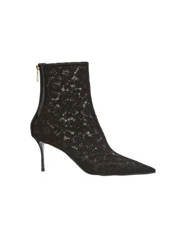 Dolce & Gabbana Women's Lace Stiletto-Heel Ankle Boots - Nero | Thumbnail 1 Dolce & Gabbana Women's Lace Stiletto-Heel Ankle Boots - Nero | Thumbnail 1