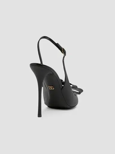 Dolce & Gabbana Women's 90MM Patent Leather Slingback Pumps - Nero | Thumbnail 4 Dolce & Gabbana Women's 90MM Patent Leather Slingback Pumps - Nero | Thumbnail 4