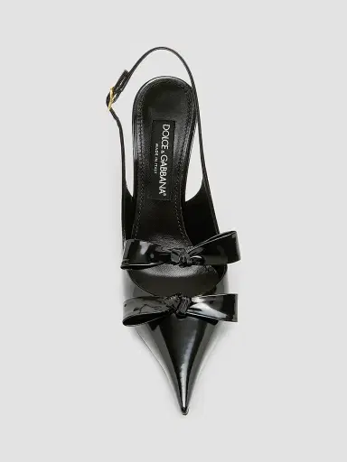 Dolce & Gabbana Women's 90MM Patent Leather Slingback Pumps - Nero | Thumbnail 5 Dolce & Gabbana Women's 90MM Patent Leather Slingback Pumps - Nero | Thumbnail 5