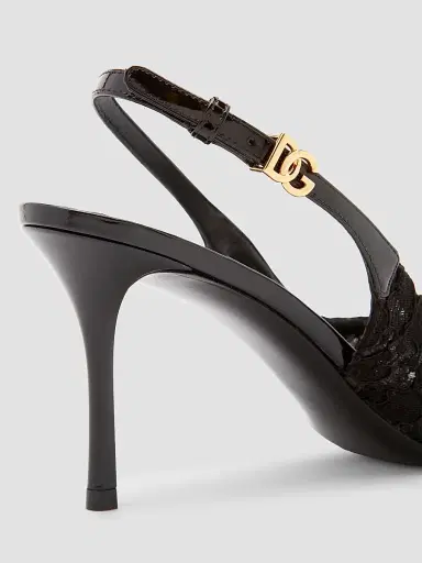 Dolce & Gabbana Women's Lace Slingback Pumps - Nero | Thumbnail 4 Dolce & Gabbana Women's Lace Slingback Pumps - Nero | Thumbnail 4