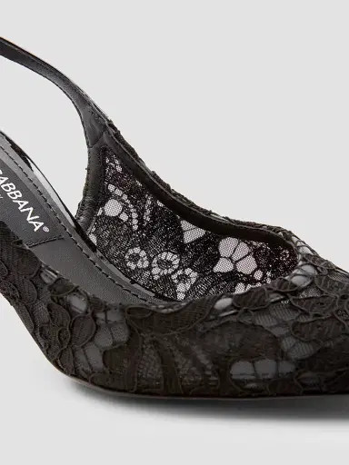 Dolce & Gabbana Women's Lace Slingback Pumps - Nero | Thumbnail 5 Dolce & Gabbana Women's Lace Slingback Pumps - Nero | Thumbnail 5