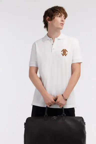 Roberto Cavalli White Polo With Monogram RC | Thumbnail 4 Roberto Cavalli White Polo With Monogram RC | Thumbnail 4
