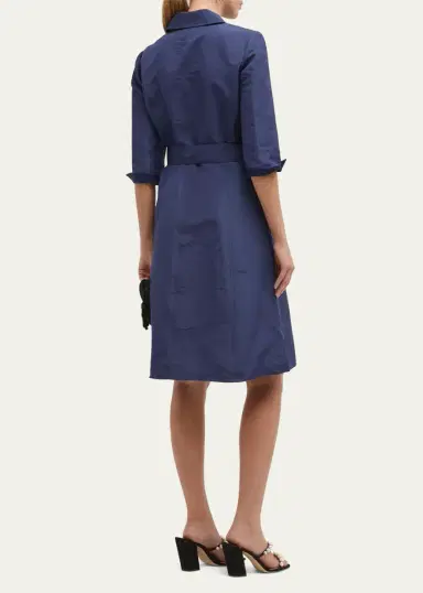 Carolina Herrera Faille 3/4-Sleeve Shirtdress | Thumbnail 3 Carolina Herrera Faille 3/4-Sleeve Shirtdress | Thumbnail 3