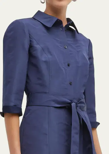 Carolina Herrera Faille 3/4-Sleeve Shirtdress | Thumbnail 5 Carolina Herrera Faille 3/4-Sleeve Shirtdress | Thumbnail 5