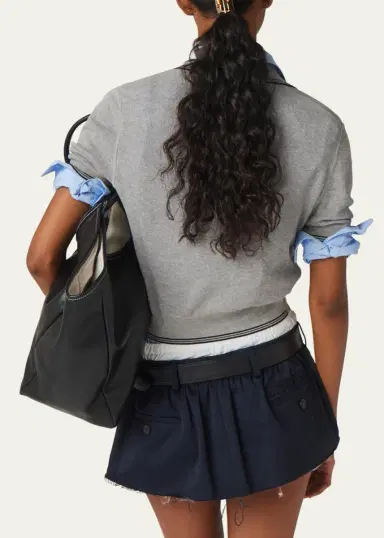 Miu Miu Cropped Polo Top | Thumbnail 3 Miu Miu Cropped Polo Top | Thumbnail 3