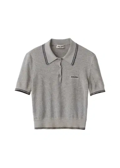 Miu Miu Cropped Polo Top | Thumbnail 1 Miu Miu Cropped Polo Top | Thumbnail 1