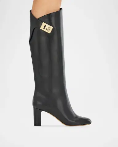 Ferragamo 70mm Elli Leather Knee-High Boots | Thumbnail 2 Ferragamo 70mm Elli Leather Knee-High Boots | Thumbnail 2