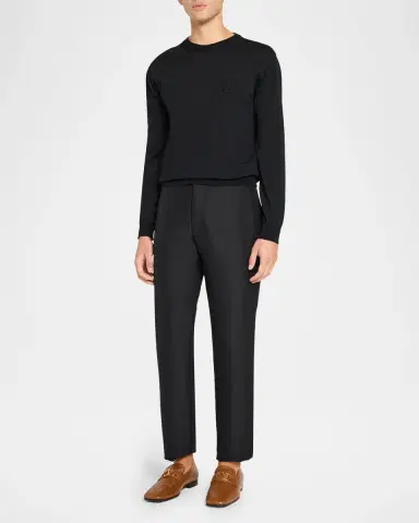 Valentino Garavani Men's VLogo Ostrich Square-Toe Loafers | Thumbnail 3 Valentino Garavani Men's VLogo Ostrich Square-Toe Loafers | Thumbnail 3