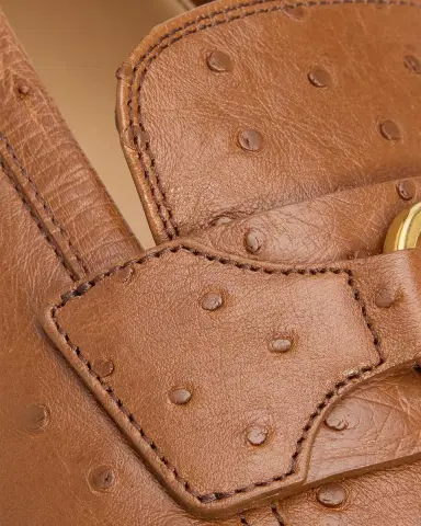 Valentino Garavani Men's VLogo Ostrich Square-Toe Loafers | Thumbnail 5 Valentino Garavani Men's VLogo Ostrich Square-Toe Loafers | Thumbnail 5