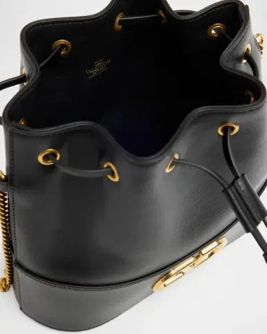 Valentino Garavani Mini Leather Drawstring Bucket Bag | Thumbnail 4 Valentino Garavani Mini Leather Drawstring Bucket Bag | Thumbnail 4