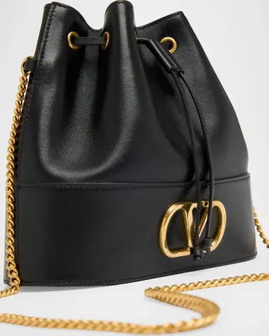Valentino Garavani Mini Leather Drawstring Bucket Bag | Thumbnail 6 Valentino Garavani Mini Leather Drawstring Bucket Bag | Thumbnail 6