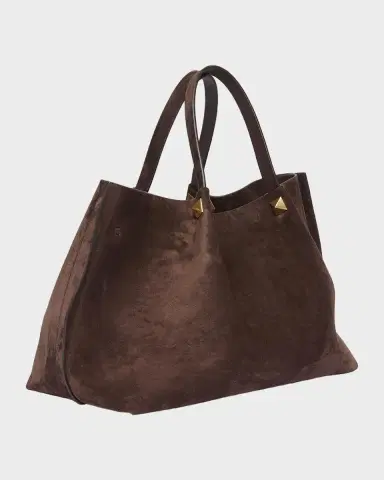 Valentino Garavani Large Rockstud Suede Shopping Tote Bag | Thumbnail 2 Valentino Garavani Large Rockstud Suede Shopping Tote Bag | Thumbnail 2