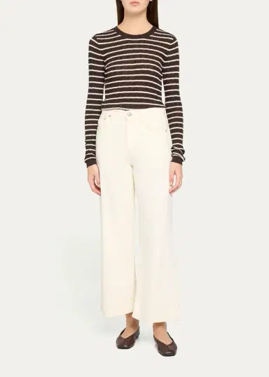 Frame The Pointelle Striped Sweater | Thumbnail 2 Frame The Pointelle Striped Sweater | Thumbnail 2