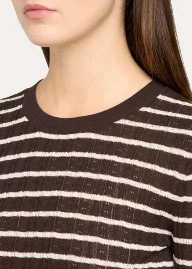 Frame The Pointelle Striped Sweater | Thumbnail 5 Frame The Pointelle Striped Sweater | Thumbnail 5
