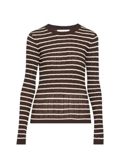 Frame The Pointelle Striped Sweater | Thumbnail 1 Frame The Pointelle Striped Sweater | Thumbnail 1