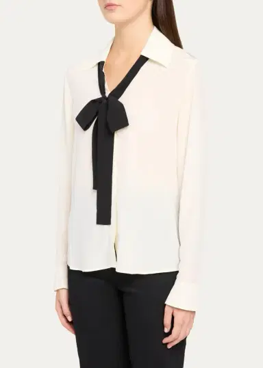 Frame Point Collar Silk Shirt | Thumbnail 4 Frame Point Collar Silk Shirt | Thumbnail 4