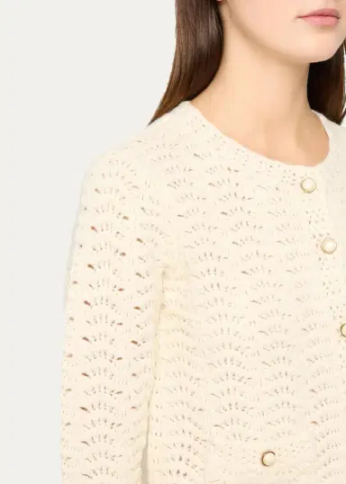 Frame The Chevron Pointelle Knit Cardigan | Thumbnail 5 Frame The Chevron Pointelle Knit Cardigan | Thumbnail 5