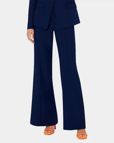 Milly Nash High-Rise Wide-Leg Cady Pants | Thumbnail 3 Milly Nash High-Rise Wide-Leg Cady Pants | Thumbnail 3