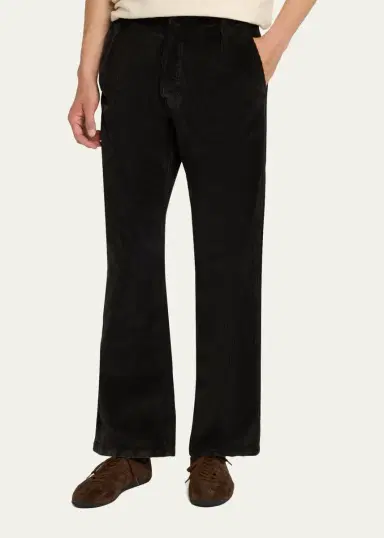 The Row Men's Paulo Mid-Rise Wide-Leg Corduroy Pants | Thumbnail 4 The Row Men's Paulo Mid-Rise Wide-Leg Corduroy Pants | Thumbnail 4