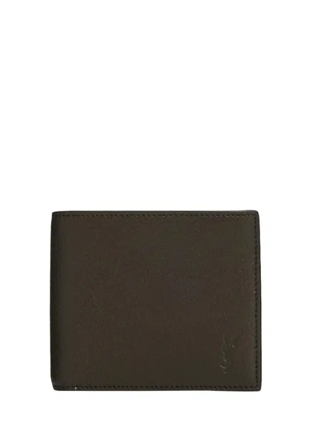 Men's East-West YSL Bifold Wallet in Grained Leather Men's East-West YSL Bifold Wallet in Grained Leather