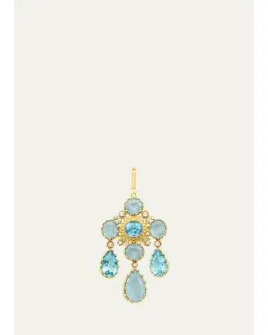 Mellerio 18K Yellow Gold Diamond, Aquamarine and Blue Topaz Pendant | Thumbnail 1 Mellerio 18K Yellow Gold Diamond, Aquamarine and Blue Topaz Pendant | Thumbnail 1