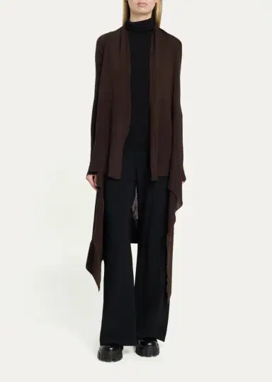 Rick Owens Wool Knit Long Wrap Cardigan | Thumbnail 2 Rick Owens Wool Knit Long Wrap Cardigan | Thumbnail 2