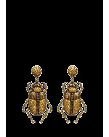 RANJANA KHAN Goldtone Gilded Scarab Drop Earrings | Thumbnail 2 RANJANA KHAN Goldtone Gilded Scarab Drop Earrings | Thumbnail 2