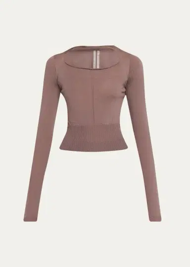 Rick Owens Slashed Cutout Wool Crop Sweater | Thumbnail 6 Rick Owens Slashed Cutout Wool Crop Sweater | Thumbnail 6