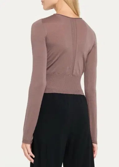 Rick Owens Slashed Cutout Wool Crop Sweater | Thumbnail 8 Rick Owens Slashed Cutout Wool Crop Sweater | Thumbnail 8