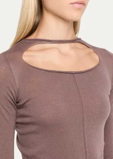 Rick Owens Slashed Cutout Wool Crop Sweater | Thumbnail 10 Rick Owens Slashed Cutout Wool Crop Sweater | Thumbnail 10