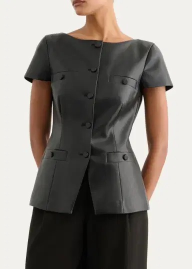 Toccin Ilya Bateau-Neck Vegan Leather Vest | Thumbnail 4 Toccin Ilya Bateau-Neck Vegan Leather Vest | Thumbnail 4