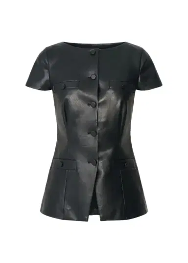 Toccin Ilya Bateau-Neck Vegan Leather Vest | Thumbnail 1 Toccin Ilya Bateau-Neck Vegan Leather Vest | Thumbnail 1