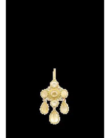 Mellerio 18K Yellow Gold Diamond and Rutilated Quartz Pendant | Thumbnail 2 Mellerio 18K Yellow Gold Diamond and Rutilated Quartz Pendant | Thumbnail 2