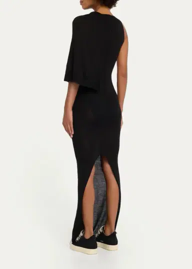 Rick Owens Sleeveless Asymmetric Scarf Wool Knit Maxi Dress | Thumbnail 3 Rick Owens Sleeveless Asymmetric Scarf Wool Knit Maxi Dress | Thumbnail 3