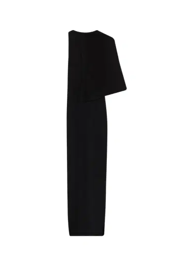 Rick Owens Sleeveless Asymmetric Scarf Wool Knit Maxi Dress | Thumbnail 1 Rick Owens Sleeveless Asymmetric Scarf Wool Knit Maxi Dress | Thumbnail 1