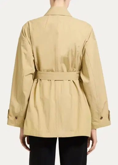 Theory Cropped Double-Breasted Trench Coat | Thumbnail 3 Theory Cropped Double-Breasted Trench Coat | Thumbnail 3