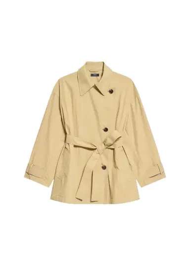 Theory Cropped Double-Breasted Trench Coat | Thumbnail 1 Theory Cropped Double-Breasted Trench Coat | Thumbnail 1
