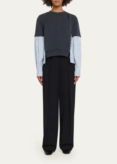 3.1 Phillip Lim Mixed-Media Layered Sweatshirt | Thumbnail 2 3.1 Phillip Lim Mixed-Media Layered Sweatshirt | Thumbnail 2