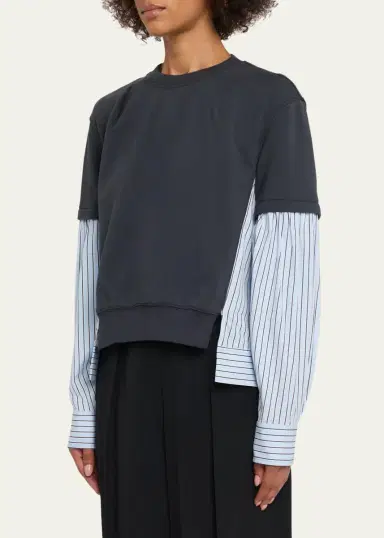 3.1 Phillip Lim Mixed-Media Layered Sweatshirt | Thumbnail 4 3.1 Phillip Lim Mixed-Media Layered Sweatshirt | Thumbnail 4