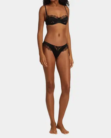 Kiki de Montparnasse Low-Rise Lace-Inset Stretch Silk Thong | Thumbnail 2 Kiki de Montparnasse Low-Rise Lace-Inset Stretch Silk Thong | Thumbnail 2