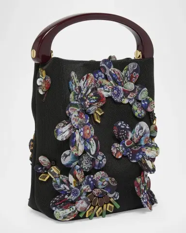 Dries Van Noten Beaded Floral Applique Top-Handle Bag | Thumbnail 3 Dries Van Noten Beaded Floral Applique Top-Handle Bag | Thumbnail 3