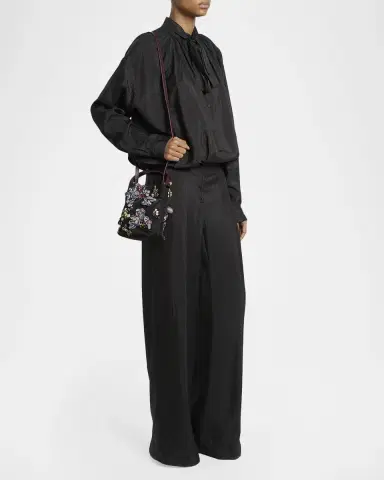 Dries Van Noten Beaded Floral Applique Top-Handle Bag | Thumbnail 5 Dries Van Noten Beaded Floral Applique Top-Handle Bag | Thumbnail 5