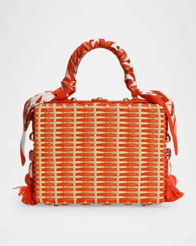 Dolce & Gabbana Maiolica Arancio Embellished Raffia Box Bag | Thumbnail 7 Dolce & Gabbana Maiolica Arancio Embellished Raffia Box Bag | Thumbnail 7