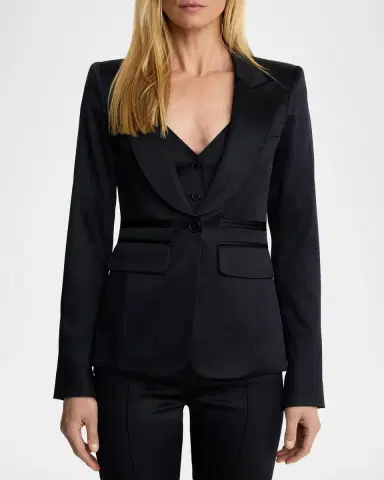 SMYTHE Tuxedo Peak-Lapel Stretch Blazer | Thumbnail 2 SMYTHE Tuxedo Peak-Lapel Stretch Blazer | Thumbnail 2