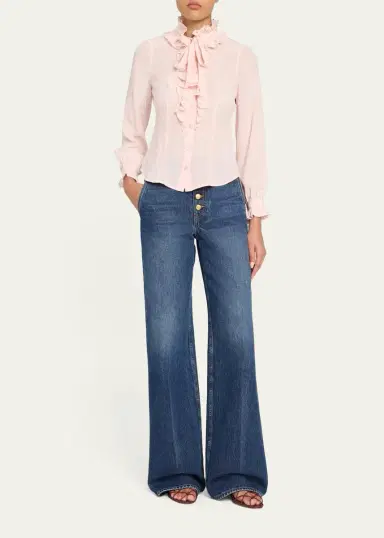 Ulla Johnson Catroux Silk Button-Front Blouse | Thumbnail 2 Ulla Johnson Catroux Silk Button-Front Blouse | Thumbnail 2