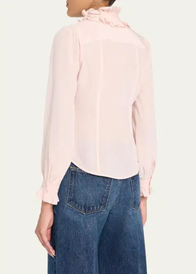 Ulla Johnson Catroux Silk Button-Front Blouse | Thumbnail 3 Ulla Johnson Catroux Silk Button-Front Blouse | Thumbnail 3