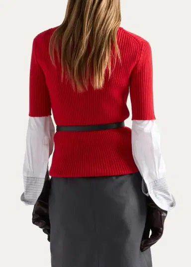 Prada Ribbed Wool Sweater | Thumbnail 3 Prada Ribbed Wool Sweater | Thumbnail 3
