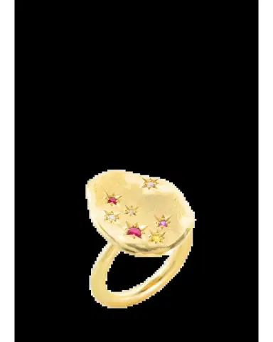 Mellerio 18K Yellow Gold Starry Night Ring with Diamonds and Rubies | Thumbnail 2 Mellerio 18K Yellow Gold Starry Night Ring with Diamonds and Rubies | Thumbnail 2