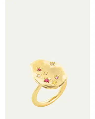 Mellerio 18K Yellow Gold Starry Night Ring with Diamonds and Rubies | Thumbnail 1 Mellerio 18K Yellow Gold Starry Night Ring with Diamonds and Rubies | Thumbnail 1